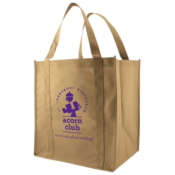 13" x 15" x 10" non-woven polypropylene grocery tote bag with... from ASI 75731 PWS / Pacific Western Sales/PWS