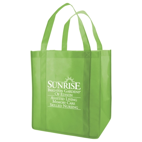 13" x 15" x 10" non-woven polypropylene grocery tote bag with... from ASI 75731 PWS / Pacific Western Sales/PWS