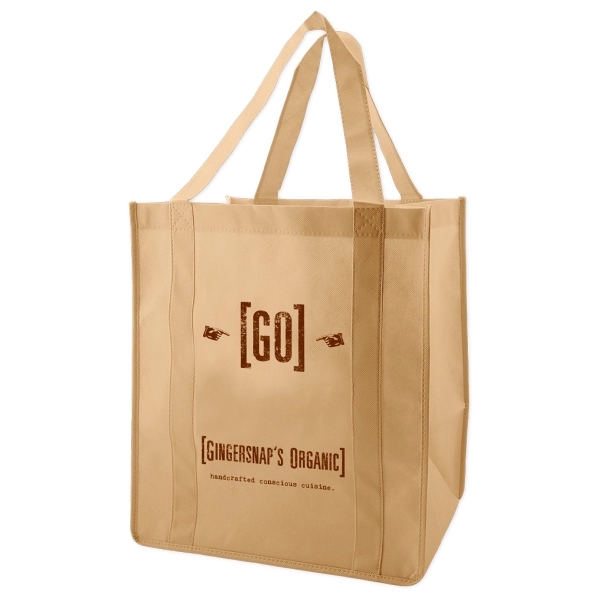13" x 15" x 10" non-woven polypropylene grocery tote bag with... from ASI 75731 PWS / Pacific Western Sales/PWS