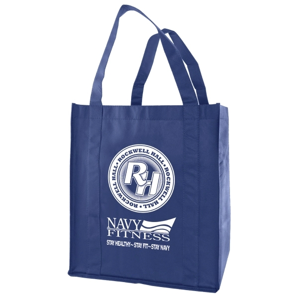 13" x 15" x 10" non-woven polypropylene grocery tote bag with... from ASI 75731 PWS / Pacific Western Sales/PWS