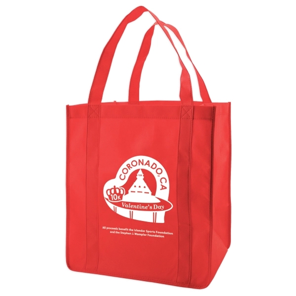 13" x 15" x 10" non-woven polypropylene grocery tote bag with... from ASI 75731 PWS / Pacific Western Sales/PWS
