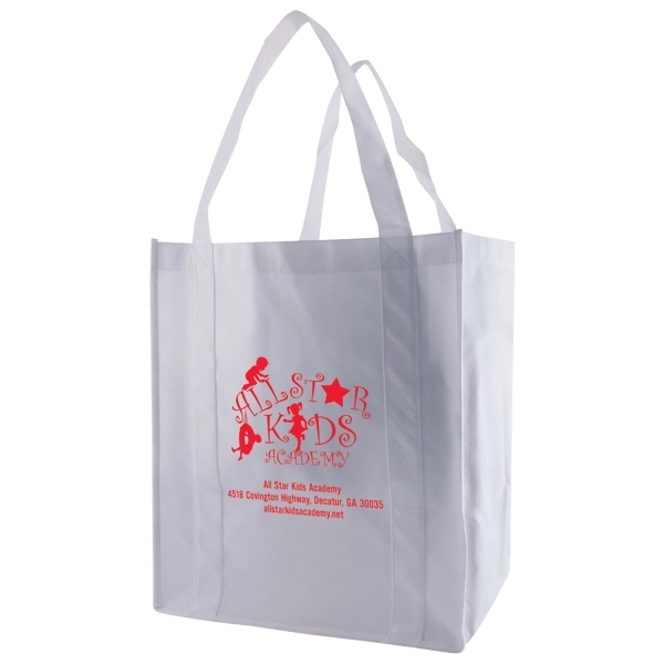13" x 15" x 10" non-woven polypropylene grocery tote bag with... from ASI 75731 PWS / Pacific Western Sales/PWS