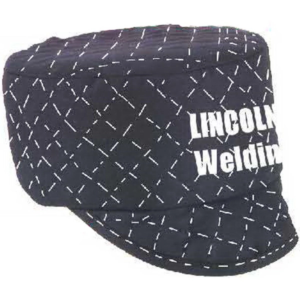 Deluxe quilted muslin welder's cap with flat top design and matching... from ASI 31260 AdCapitol
