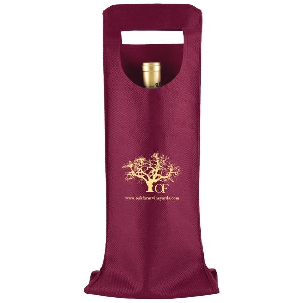 Made from 100 GSM non-woven polypropylene, this single bottle wine tote... from ASI 75731 PWS / Pacific Western Sales/Cater Line