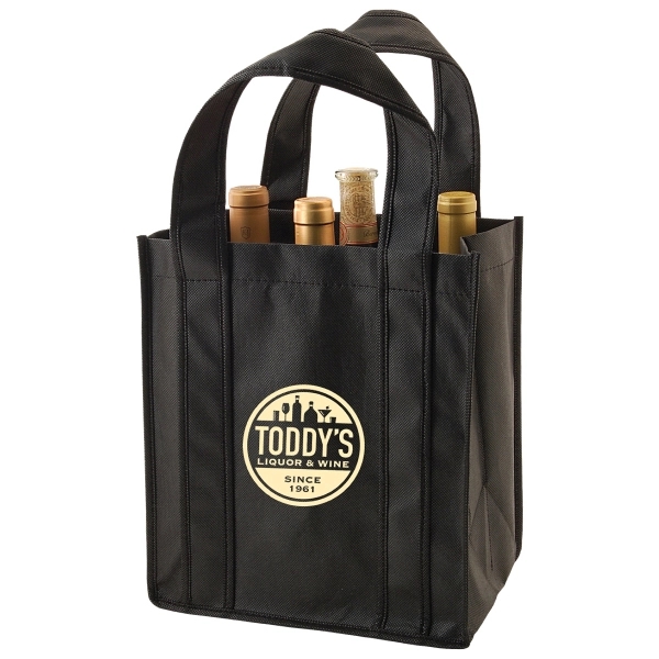 10.5" x 11" x 7" 6-bottle non-woven polypropylene wine tote with... from ASI 75731 PWS / Pacific Western Sales/PWS
