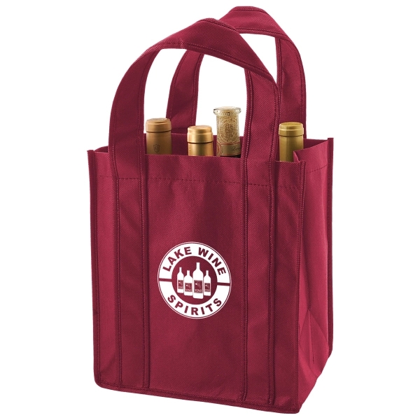 10.5" x 11" x 7" 6-bottle non-woven polypropylene wine tote with... from ASI 75731 PWS / Pacific Western Sales/PWS