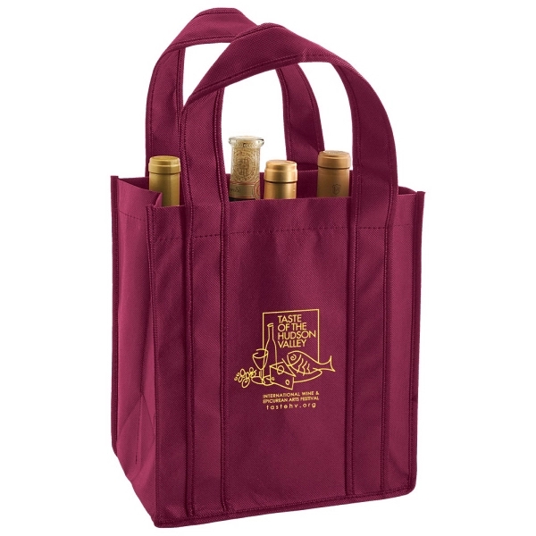 10.5" x 11" x 7" 6-bottle non-woven polypropylene wine tote with... from ASI 75731 PWS / Pacific Western Sales/PWS
