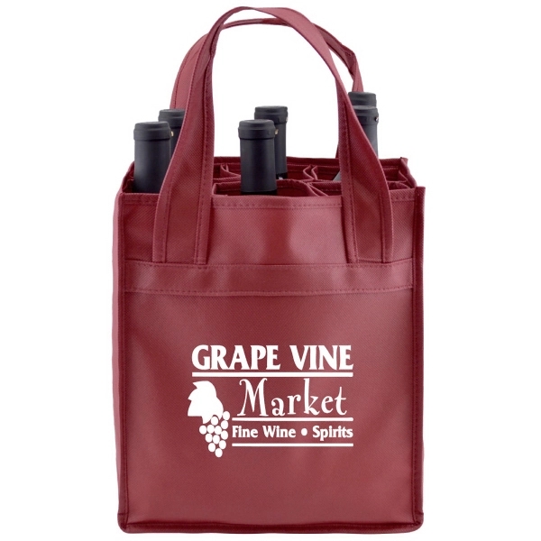 Six bottle wine bag has moveable pockets that can be used... from ASI 75731 PWS / Pacific Western Sales/PWS