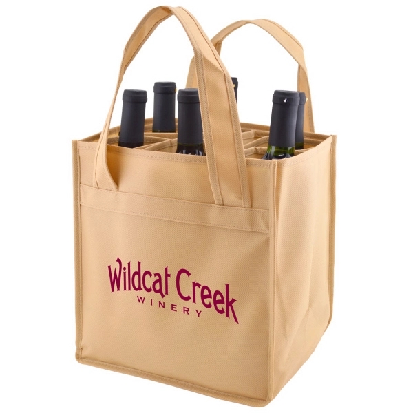 Six bottle wine bag has moveable pockets that can be used... from ASI 75731 PWS / Pacific Western Sales/PWS