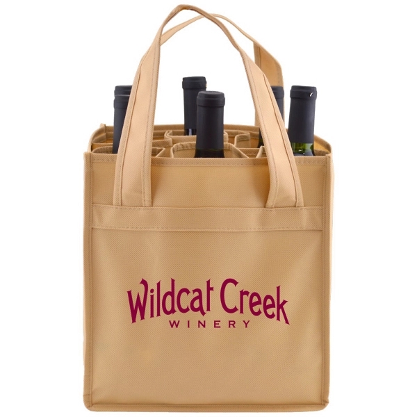 Six bottle wine bag has moveable pockets that can be used... from ASI 75731 PWS / Pacific Western Sales/PWS