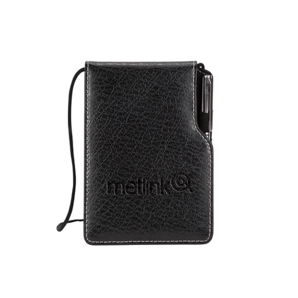 Leather jotter. Made of luxe leather with a creamy saddle stitch.... from ASI 57702 GoodHopeBags, Inc.