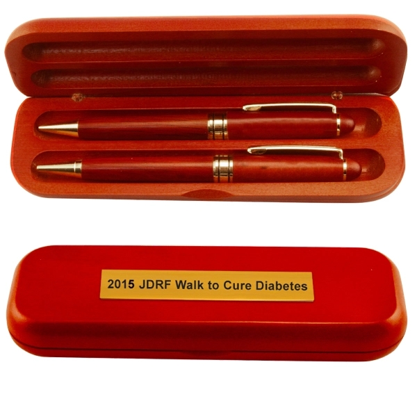 Wood pen and pencil set, twist style ballpoint pen and .7mm... from ASI 31570 Advantage Industries / AdVantage Line®