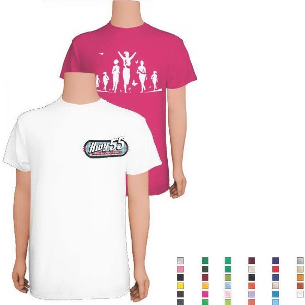 Medium weight 5.6 oz. 50/50 poly/cotton short sleeve pocket tee shirt.... from ASI 31260 AdCapitol