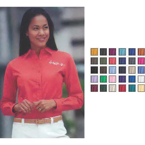 Women's long sleeve oxford shirt w/ button-down collar, dyed-to match buttons,... from ASI 31260 AdCapitol