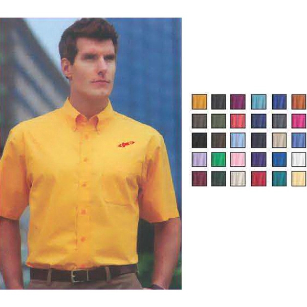 Men's short sleeve oxford shirt w/ button-down collar, dyed-to match buttons,... from ASI 31260 AdCapitol