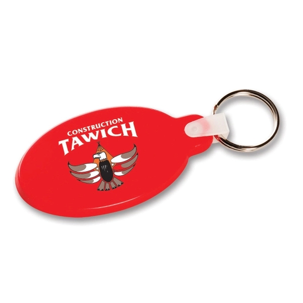 This plastic oval shaped key-ring is flexible and available in 4... from ASI 79896 Promo Plastik / Promo Plastik