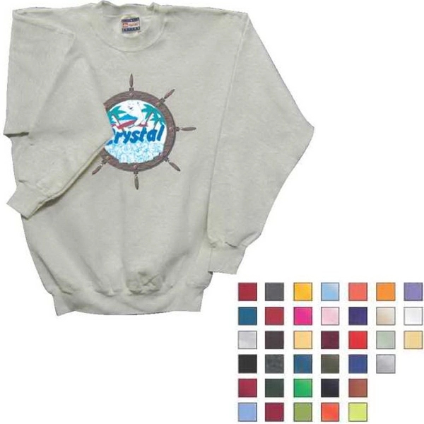 Polyester-cotton sweatshirt with set-in sleeves, double-needle stitching, ribbed collar, cuffs, and... from ASI 31260 AdCapitol