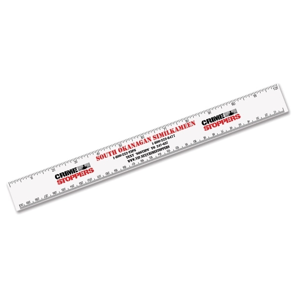 White plastic ruler, 12".... from ASI 79896 Promo Plastik / Promo Plastik