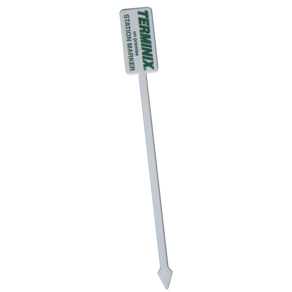 8.75" arrow-shaped plastic drink stirrer and appetizer pick with rectangular topper.... from ASI 59683 Harco Enterprises LTD / Harco Enterprises