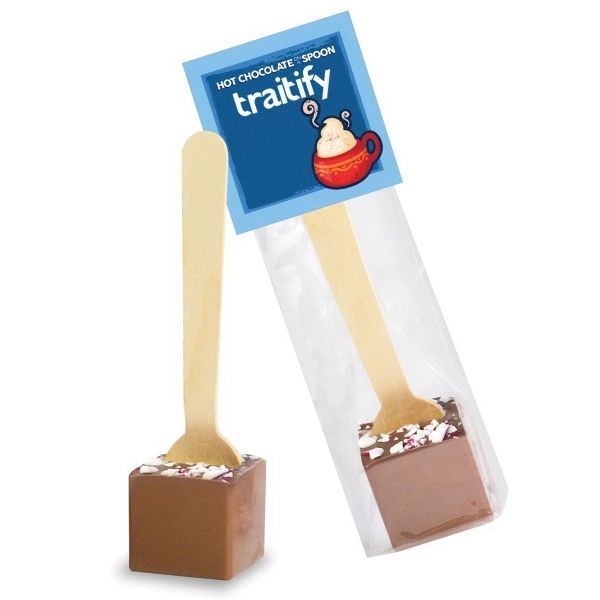 Header bag filled with hot chocolate on a spoon (milk chocolate... from ASI 71685 Midnite Snax®