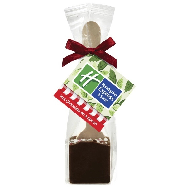 Hot chocolate kit featuring Belgian dark chocolate on a spoon inside... from ASI 71685 Midnite Snax®