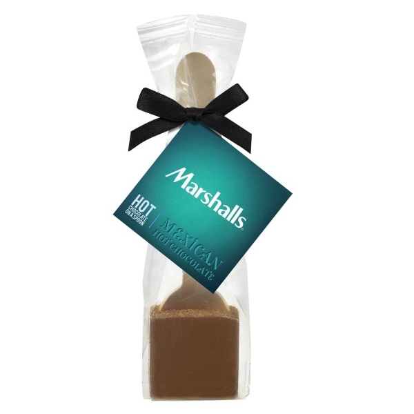 Mexican hot chocolate kit featuring Belgian milk chocolate on a spoon... from ASI 71685 Midnite Snax®