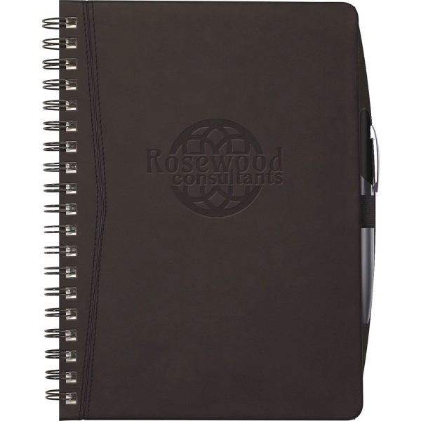 7" x 10" Pedova wire-bound journal with blind deboss imprint, 80... from ASI 91340 Journalbooks/Timeplanner Calendars