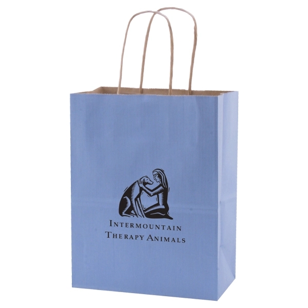 Striped Tinted Kraft Shopping Bags... from ASI 75731 PWS / Pacific Western Sales/Cater Line