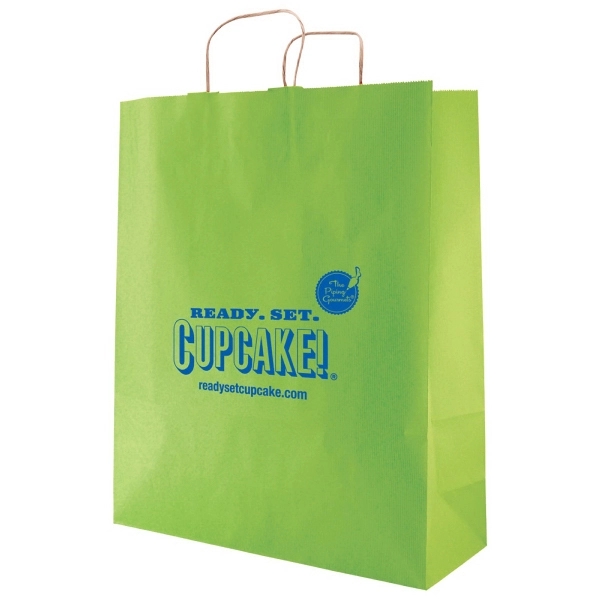 Striped Tinted Kraft Shopping Bags... from ASI 75731 PWS / Pacific Western Sales/Cater Line