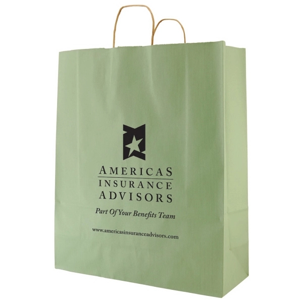 Striped Tinted Kraft Shopping Bags... from ASI 75731 PWS / Pacific Western Sales/Cater Line