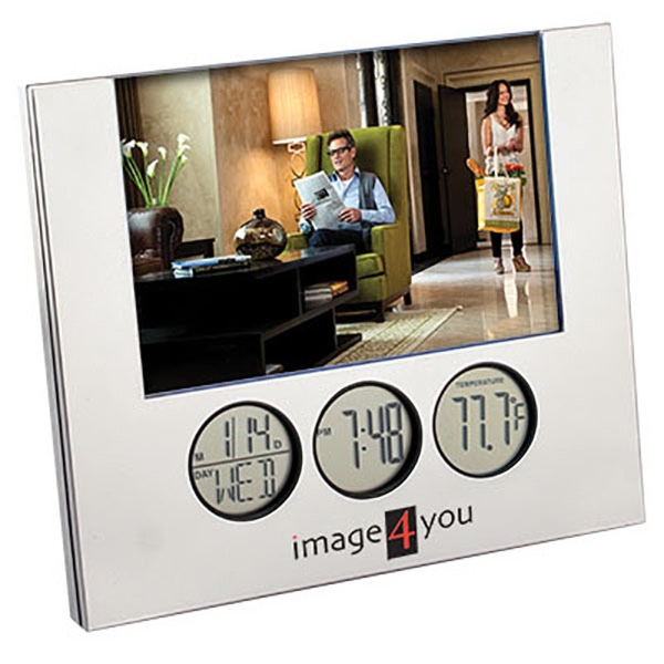 Multi function 4" x 6" photo frame with alarm clock, day/date... from ASI 90075 ZZ DROPPED - Sunscope / Sunscope (R)