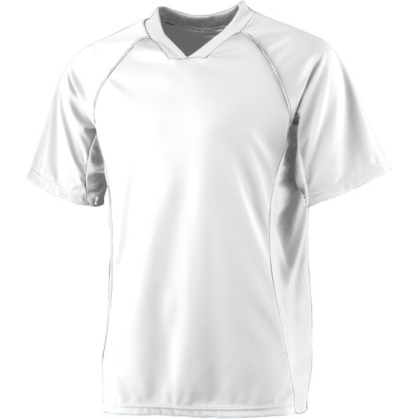 Performance soccer shirt with modified V-neck collar and contrast side panels.... from ASI 37461 Augusta Sportswear