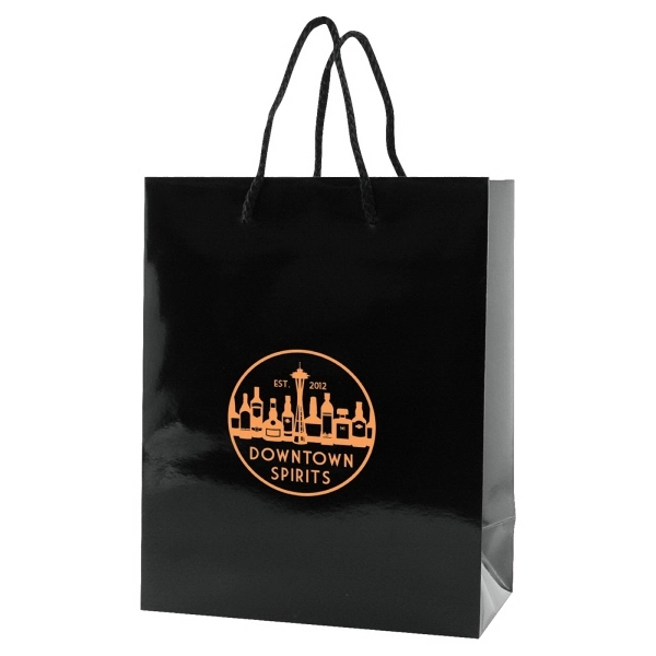 Made from 180 GSM gloss laminated paper, these shopping totes feature... from ASI 75731 PWS / Pacific Western Sales/Cater Line