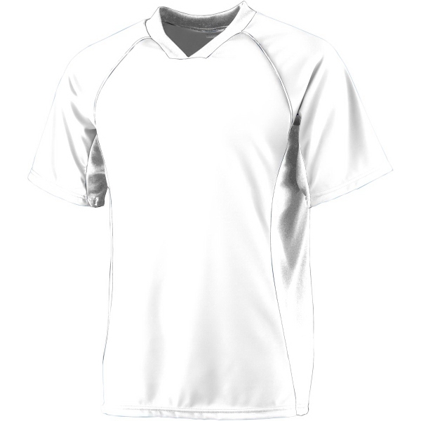 Performance soccer shirt with modified V-neck collar and contrast side panels... from ASI 37461 Augusta Sportswear