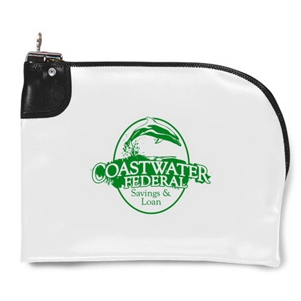 Curved zipper locking bank bag, expanded vinyl, 10.5" x 9".... from ASI 74710 Numo / NUMO
