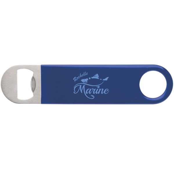 Classic paddle shaped bottle opener made of stainless steel with color... from ASI 62190 Illini