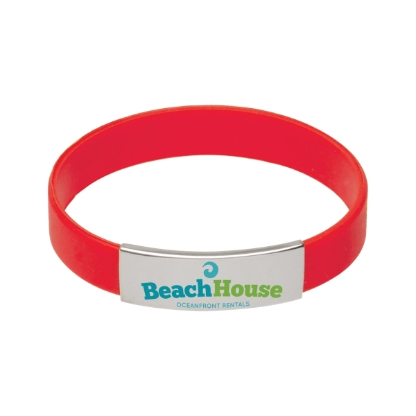 Silicone bracelet with metal accent.... from ASI 62190 Illini