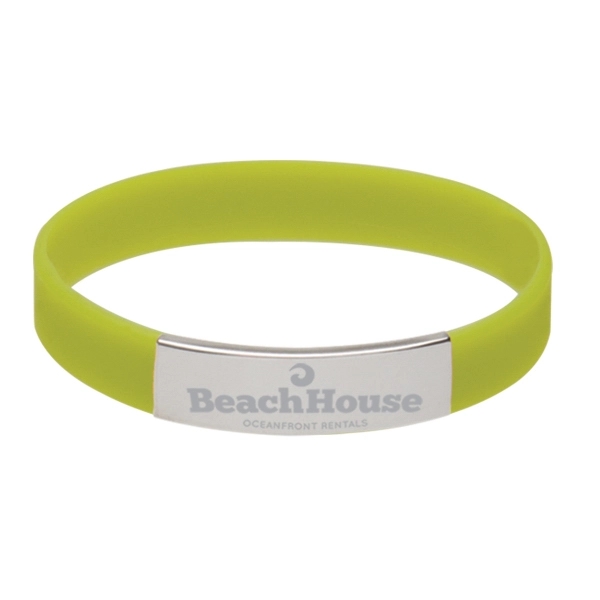 Silicone bracelet with metal accent.... from ASI 62190 Illini