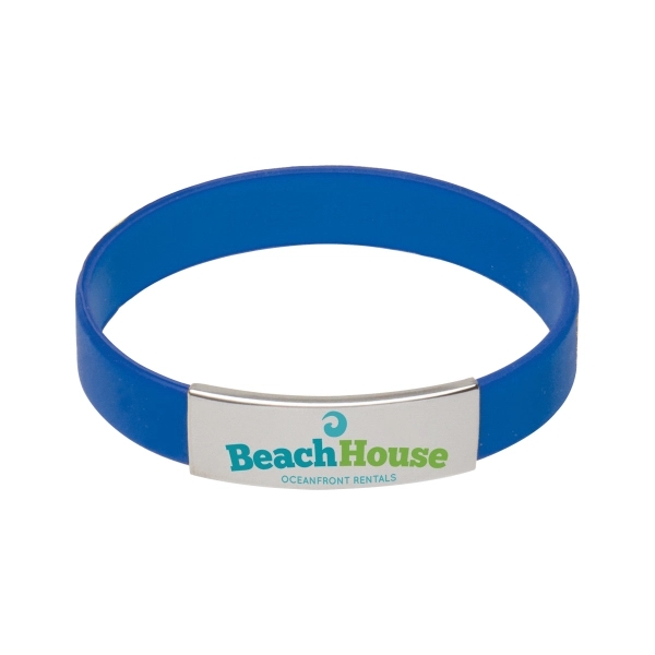 Silicone bracelet with metal accent.... from ASI 62190 Illini