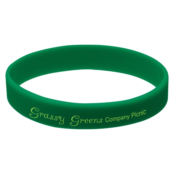 Silicone wristbands with pad printed graphics; offered in a variety of... from ASI 62190 Illini