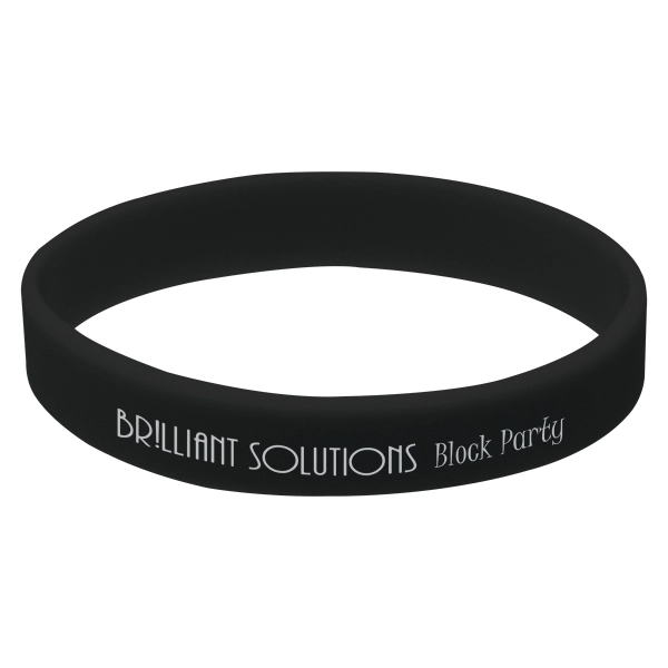 Silicone wristbands with pad printed graphics; offered in a variety of... from ASI 62190 Illini