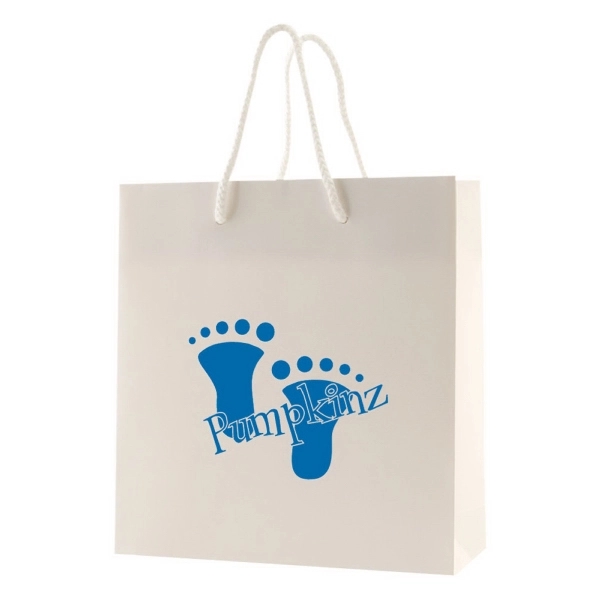 Made from 180 GSM matte laminated paper, these shopping totes feature... from ASI 75731 PWS / Pacific Western Sales/Cater Line