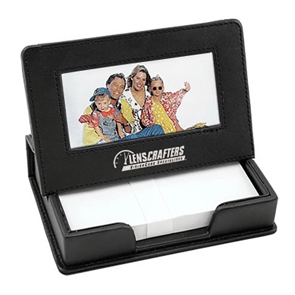 Leather memo box with photo easel; includes 150 sheets of 3"... from ASI 90075 ZZ DROPPED - Sunscope / Affinity®