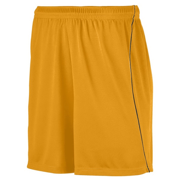 Youth soccer shorts with piping made from 100% polyester wicking knit... from ASI 37461 Augusta Sportswear