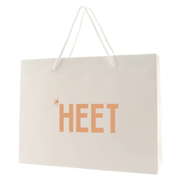 Made from 180 GSM matte laminated paper, these shopping totes feature... from ASI 75731 PWS / Pacific Western Sales/Cater Line