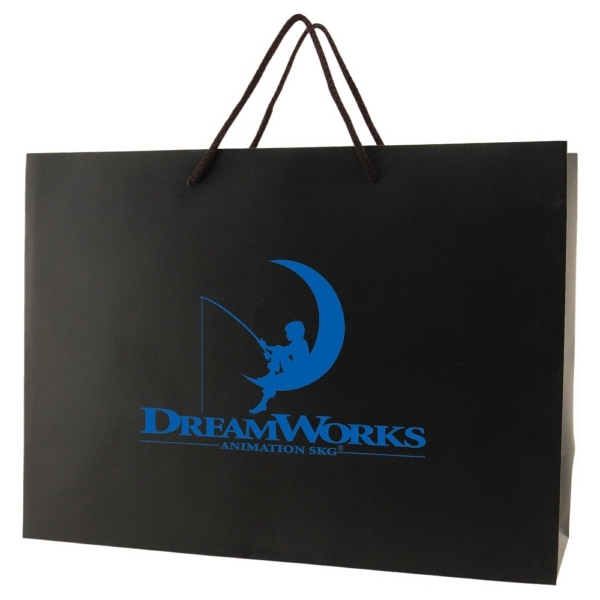 Made from 180 GSM matte laminated paper, these shopping totes feature... from ASI 75731 PWS / Pacific Western Sales/Cater Line