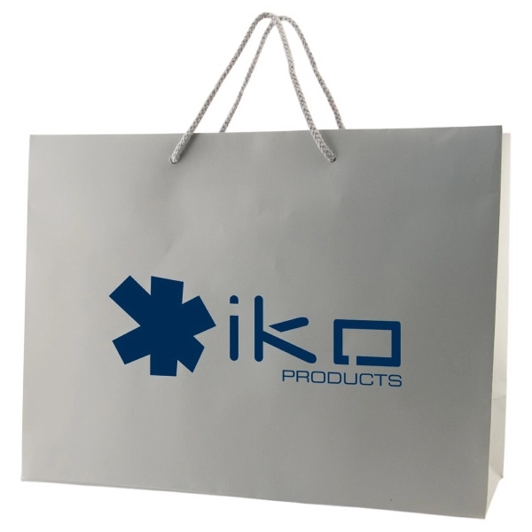 Made from 180 GSM matte laminated paper, these shopping totes feature... from ASI 75731 PWS / Pacific Western Sales/Cater Line