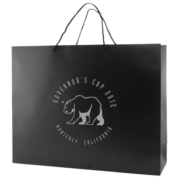 Made from 180 GSM matte laminated paper, these shopping totes feature... from ASI 75731 PWS / Pacific Western Sales/Cater Line
