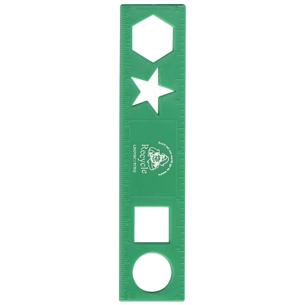 6" x 1.25" plastic ruler and stencil with square, circle, star... from ASI 59683 Harco Enterprises LTD / Harco Enterprises