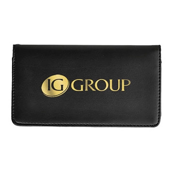 Nappa leatherette checkbook cover with multiple card slots and a pen... from ASI 90075 ZZ DROPPED - Sunscope / Affinity®